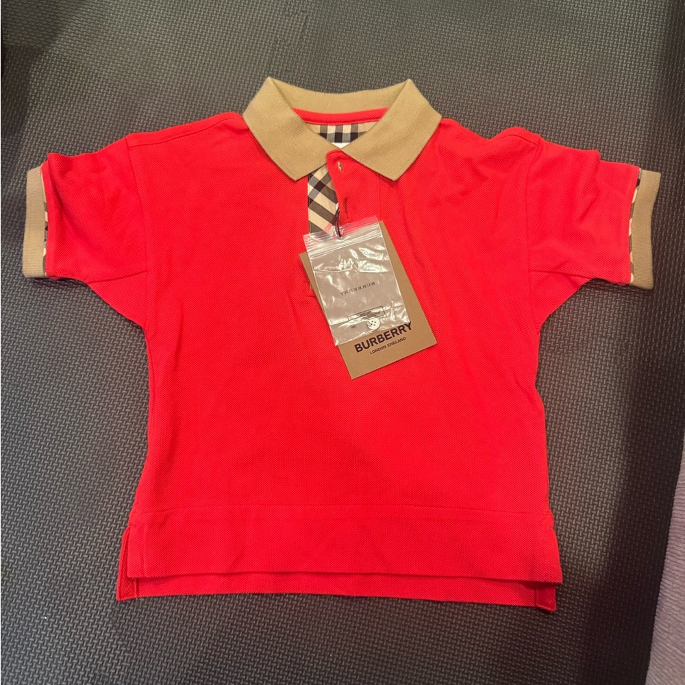 Burberry Kids Red Polo Shirt